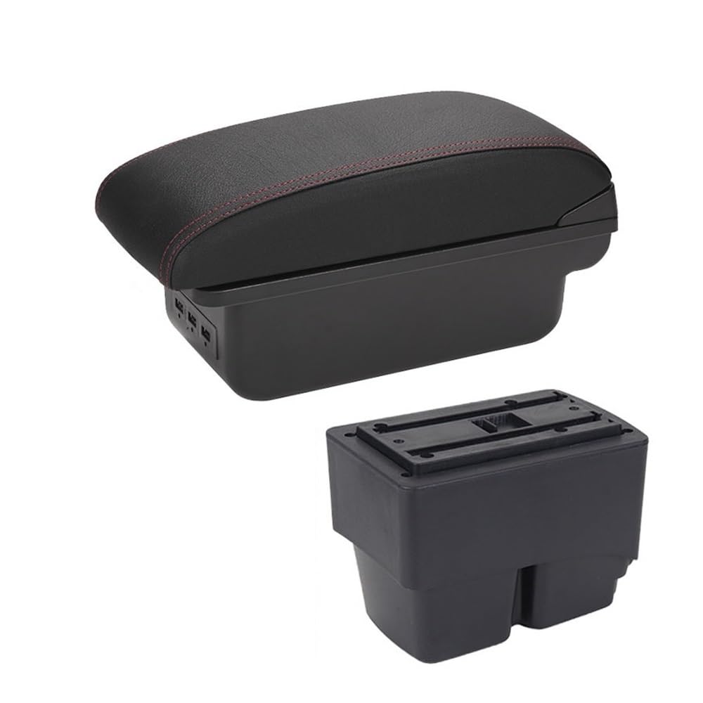 Aierdeyp B1 Black Red 3Usb Car Armrest Box For Ford For Fiesta 2011-2016 2017 2018