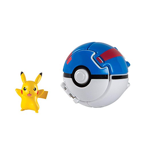 LSXSZZ8 Pokemon Pikachu with Great Ball Throw n Pop Action Figure Toy Set