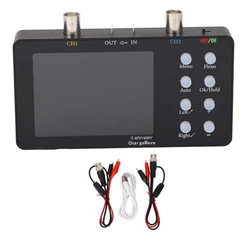 Handheld Oscilloscope LCD Display 2 Channel Digital Oscilloscope Red Black Probe Clips Portable for Home Appliance Maintenance