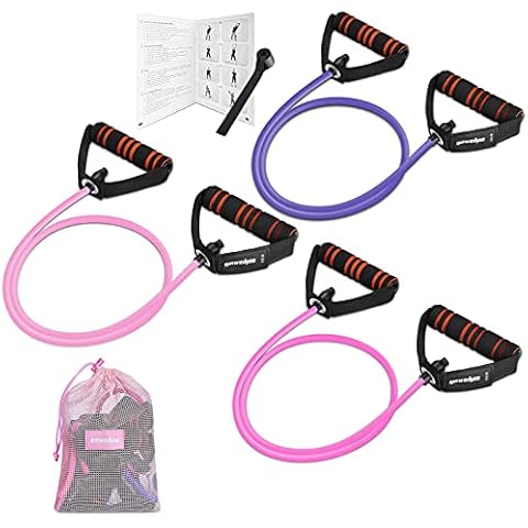 Resistance Exercise Bands with Handles for Women,Workout Bands for Physical Therapy,Strength Training for Working Out- Door Anchor&Workout Guide. Cover