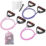 3 Pcs Resistance Bands Tubes Set with Handles, Exercise Fitness Bands for Women,Muscle Strength...