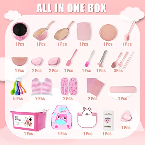 Cooking Kit For Girls - Educational Toys Cooking Baking Set Kids Cooking Sets Real Includes Stove Burner Cookingtool For Real Food Making Total 34 Pcs, For Boys And Girls Aged 6 -12 #TOP1