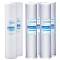 Geekpure 20-Inch Whole House Replacement Water Filter Cartridges PP Sediment and Block Carbon Filters-4.5" x 20"-5 Micron (Pack of 6)
