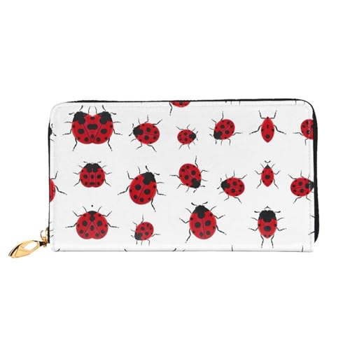 Portefeuille cuir coccinelle chic avec fermeture éclair et multiples rangements cartes