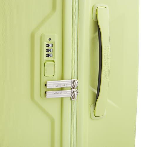 Image of American Tourister Qubiz | Check-in Trolley Bag (68 cm) | 360 8 Wheel Travel Luggage | Hard Case Polypropylene Suitcase | Recessed Combination Lock | Lime /Turquoise