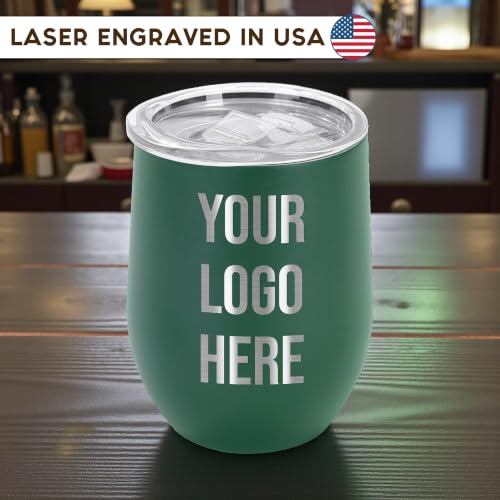 Image of Custom Logo 12 oz Tumblers, Engraved Corporate Gift Stainless Steel Cup