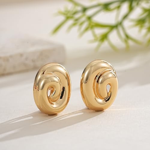 Aretes Clip On de Latón con Baño de Oro 14K miniatura 7