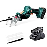 Akku Säbelsäge, Säbelsäge 20V, Reciprosäge variabler Drehzahl von 0 bis 2700 RPM, Elektrische Reciprosäge,Professional Säbelsäge mit 4 Säbelsägeblatt, 20mm Hublänge