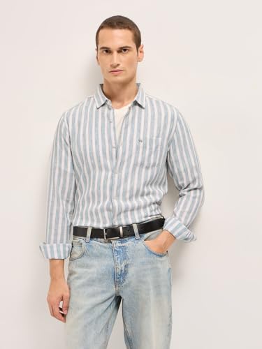 Image of THE Bear House Men's Slim Fit Black Cotton Solid Woven Shirt