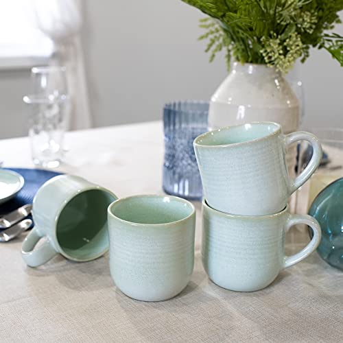 Elanze Designs Seafoam Mint Green Glossy Reactive Glaze 17 Ounce Stoneware Coffee Cup Mugs Set Of 4 #TOP5