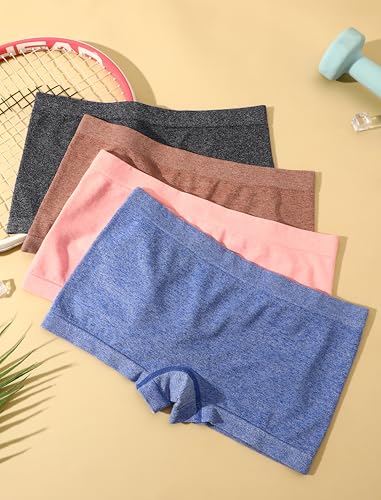 Image of Womens Boyshorts Underwear Seamless Boxer Briefs Full Coverage Soft Stretch Boxer Shorts For Women 4 Pack