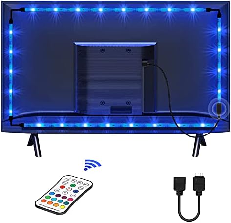 TV LED Strip Lights, 2.2M/7.2ft USB TV LED Backlights with 16 Colors and 4 Modes, SMD 5050 RGB Strip Light with 24-Key Remote Control for 40-60 inch HDTV/PC Monitor [2x0.5m, 2x0.6m]