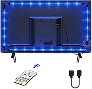 TV LED Strip Lights, 2.2M/7.2ft USB TV LED Backlights with 16 Colors and 4 Modes, SMD 5050 RGB Strip Light with 24-Key Remote Control for 40-60 inch HDTV/PC Monitor [2x0.5m, 2x0.6m]