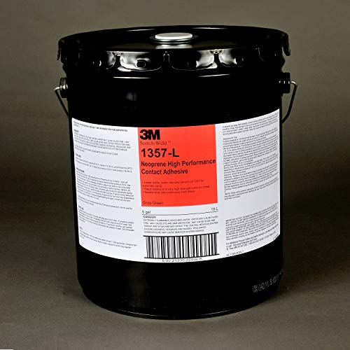 3M NEOPRENE HIGH PERFORMANCE CONTACT ADHESIVE 1357L, GRAY-GREEN, 5 GALLON DRUM (PAIL)