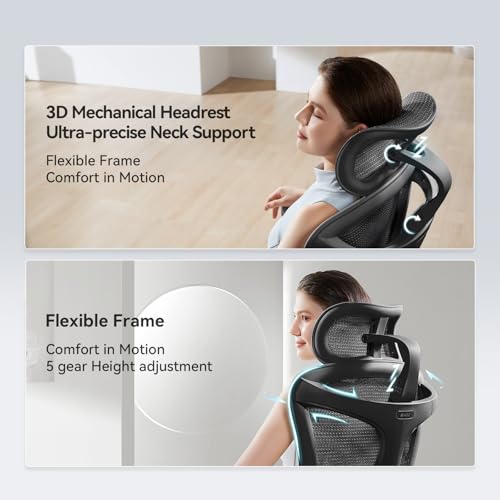 Image of SIHOO Doro C300 Pro Ergonomic Office Chair with Footrest, Ultra-Soft 6D Armrests, Dynamic Lumbar Support, Seat Depth Adjustment and Adjustable Backrest, Big and Tall Desk Chair 2 Packs (Black)