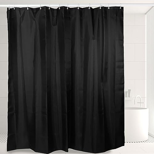 Rideau de douche en tissu lavable doublure polyester avec 12 crochets - 4