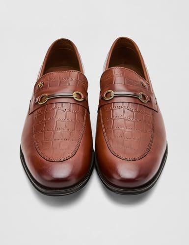 Image of Louis Philippe Men Premium Leather Breathable Lining Material Anti Slip with Heel TPR Sole Formal Slip-on Shoes