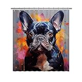 Ganshan Bi Funny French Bulldog Dog Shower Curtain for Bathroom Home Decor Dog Puppy Pet Animal Print Bath Curtains with 12 Hooks 66x72 Inch Style 4