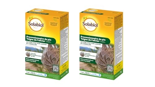SOLABIOL 2 Anti Processionnairess Du Pin - Agit Contre Chenilles & Larves - Traitement Choc - Utilisable En Agriculture Biologique - Jusqu'à 50L De Solution -...