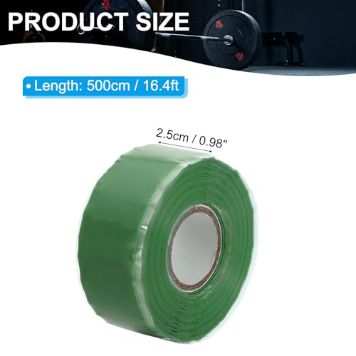 PATIKIL Grip Tape für Griffe 1 x17ft, 1 Rolle selbstverschweißendes Silikonband für Fahrradgriffe, Klimmzugstangen, Fitnessgeräte, Rohren/Schläuchen/Leitungen im Notfall, Grün