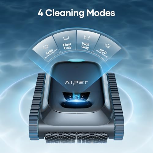 Image of (2026 Upgrade) Aiper Scuba S1 Robotic Pool Cleaner, Wall & Waterline Cleaning, Dual Filtration, Extended 240-Min Battery Life, Smarter Navigation with High-Precision Sensors, App Support (Renewed)