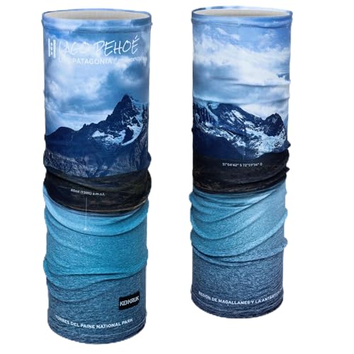 KEIKRUK™ UPF 50+ Neck Gaiter, Sun Protection Face Mask for Hiking & Outdoor Adventures, Patagonia Design, Sustainable & Reusable (Adult) (LAGO PEHOE)