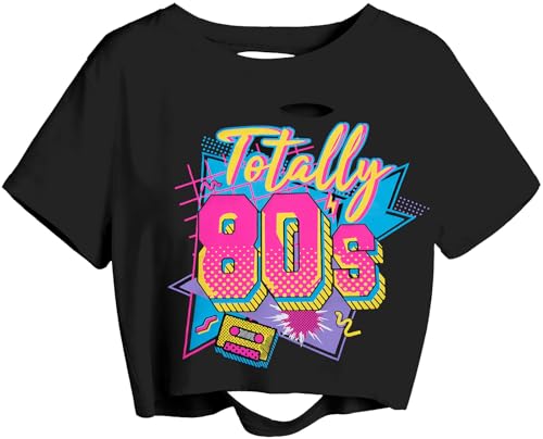 80s Shirts for Women 90s Girls Crop Tops 80s 90s Theme Party Baby Tees