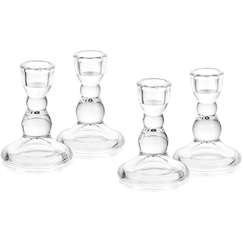 Glasseam Glass Taper Candle Holders Set Cover
