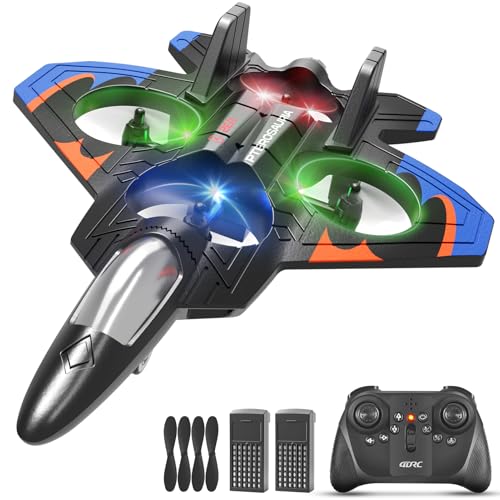 Tubokoro Foam Remote Control Airplanes RC Planes for Kids Adults, RC Airplane Fighter Jet with Light, 360° Flip Fighter Jet Toys, Stunt Roll, Airplane Toy Gifts for Kids Boys