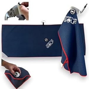 Aiming Fluid Golf Magnetic Golf Towel with Premium Strong Magnet for Golfing Carts, Clubs & Bags – Ultra-Absorbent Waffle Weave Design – Versatile Accessory – 16″ x 40″ Blue