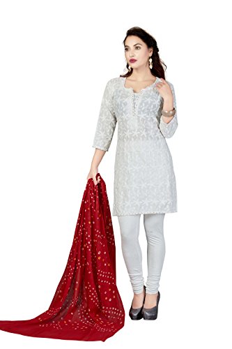 RANI SAAHIBA Women's Cotton Dupatta, Red, One Size