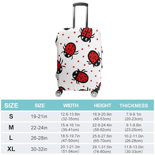 Ladybugs Travel Luggage Cover Protector, Washable Suitcase Protector Anti-scratch Spandex Baggage Covers Fits S2