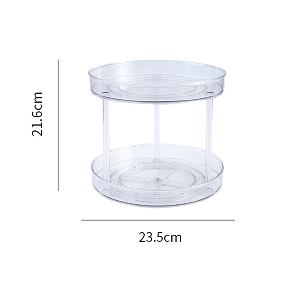 Lazy Susan Plateau tournant à 2 niveaux, multifonction et rotatif pour placard de cuisine, support à condiments antidérapant, 23,5 x 21,6 cm, accessoire de cuisine peu encombrant