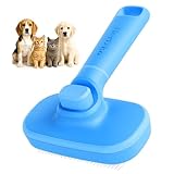 Hertzko Self Cleaning Slicker Brush for Cats & Dogs – Grooming Tool for Shedding Long & Short Hair – Retractable Bristles Pet Brush – Easy-Clean Cat & Dog Deshedding – Painless Detangling - Blue