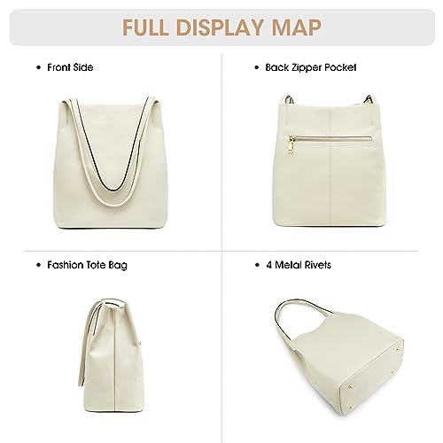 Image of Kattee Women Soft Genuine Leather Totes Shoulder Bag Purses and Handbags with Top Magnetic Snap Closure