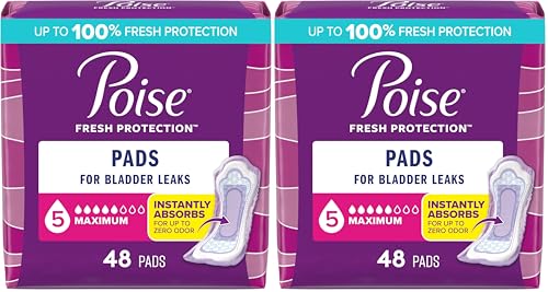 Poise Incontinence Pads, Maximum Absorbency, Regular