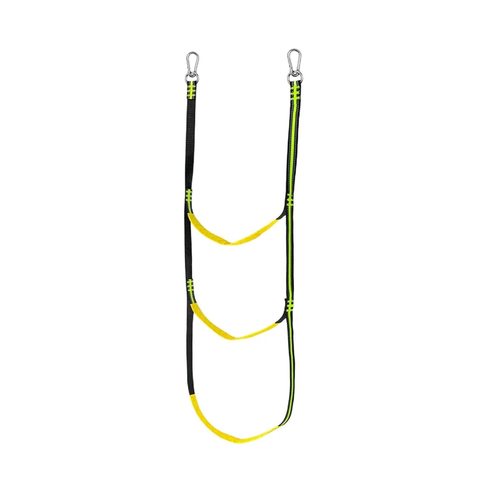 Gcroet Rope Ladder, 3/4/5 Step Boat Folding Swim Rope Ladder Fluorescent Green 98-156CM(98CM)