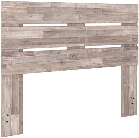 Signature Design by Ashley Neilsville Butcher Block Panel Headboard, Queen, Beige