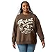 ARIAT Women's Oversized Crew Sweatshirt, Banyan Bark, X-Small