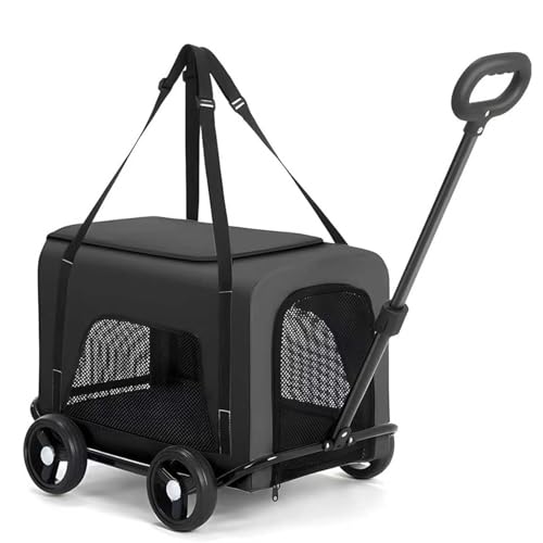 COYEUX Cochecito 2 En 1 para Perros Pequeños, Carrito para Perros con Ruedas, Mochila para Mascotas Desmontable, Cochecito Plegable Portátil con Ruedas, para Gatos Y Perros, Uso Al Aire Libre