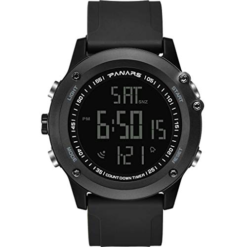Webla - Panars Smart Sports Watch, orologio sportivo elettronico alla moda, 50 metri impermeabile orologio da nuoto, calendario, plastica ABS + plastica PU (nero) (BK)