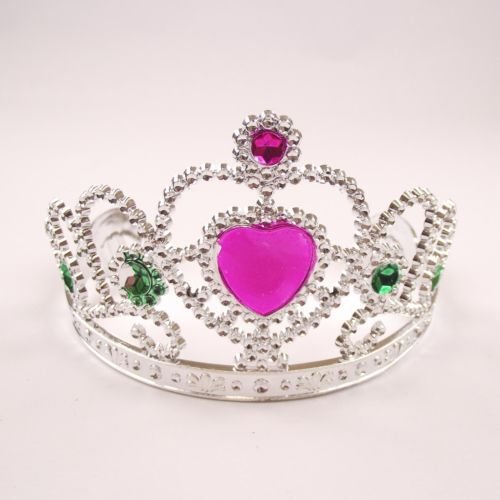 Meena Supplies Girls Plastic Tiara Crown Headbands with Comb! (Heart)