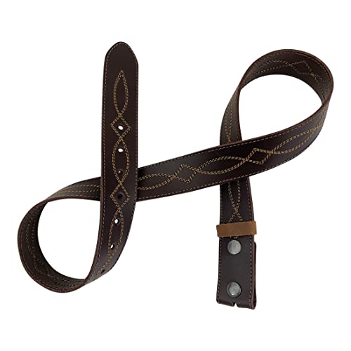 Rustic No Buckle Belt with Cowboy Stitching Handmade from Full Grain Leather - Snap On Belt3