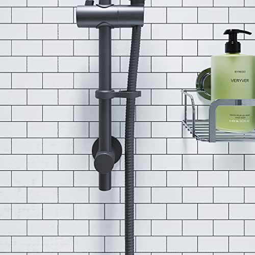 Croydex 1.75m Matt Black Reinforced Stainless Steel Shower Hose, Large Bore, 2 Matt Black Conical Fitments - Image 4