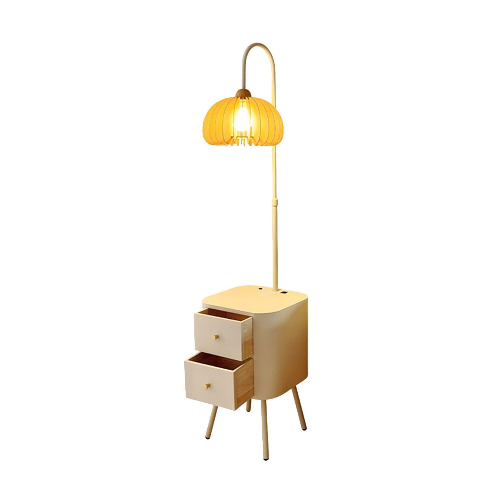 Z4T8M2K6G5 Tall Standing Lamp Living Room LED Floor Lamp - Standing Accent Light with USB Charging Port, with Table for Bedrooms, Offices, Cafes, Rooms