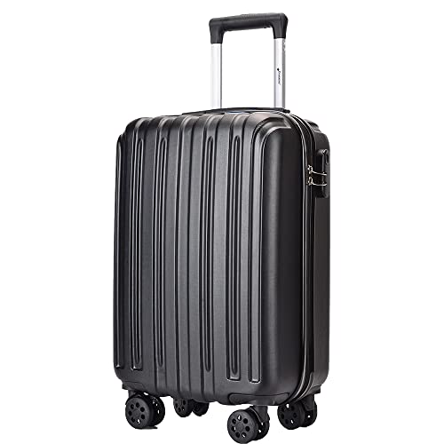 Mala de Bordo Pequena para Viagem ABS Cruzeiro Bruxelas 165 Cadeado Integrado Rodas Giro 360º Preta