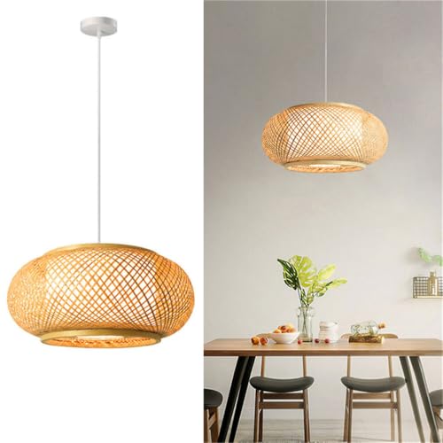 Lustre en bambou suspension îlot de cuisine esprit campagne chic