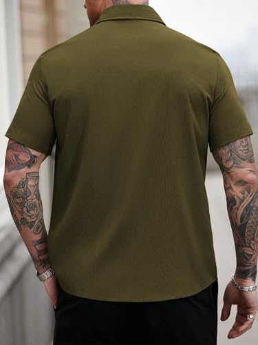 Image of GRECIILOOKS Shirt for Man | Classic Summer Shirt for Man | Men's Regular Fit Soft Cotton Blend Casual Shirts with Button Closure