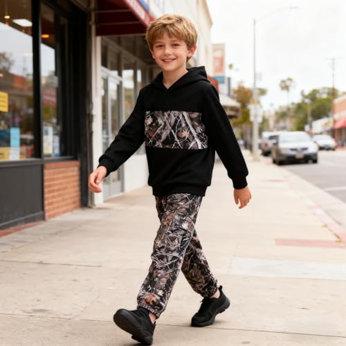 Image of 5-12 Years Boys Clothing Set Camo Hoodie & Cargo Pants Outfits Set 2025 Fashion Clothing