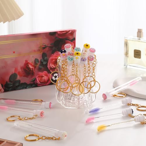Upgrade 48 Pcs Disposable Mascara Wands Set Crystal Eyebrow Spoolies